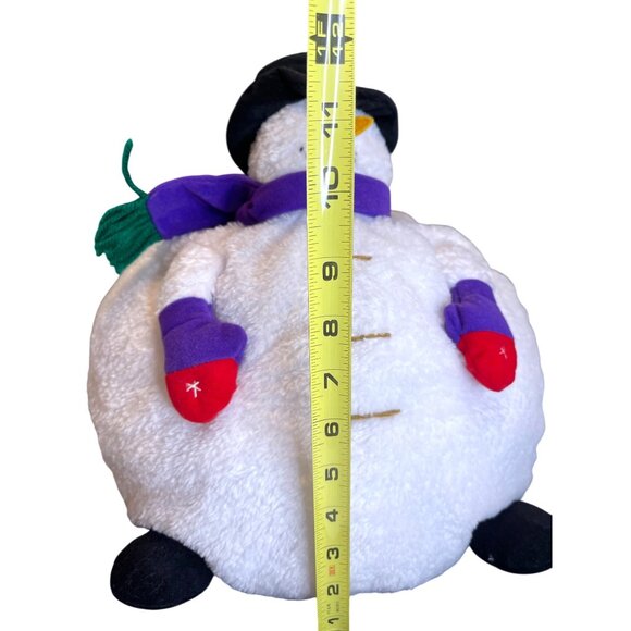 Frosty Snowman Pillow Large Plush Christmas Holiday Décor Winter Top Hat 12 x 12 - Picture 6 of 7